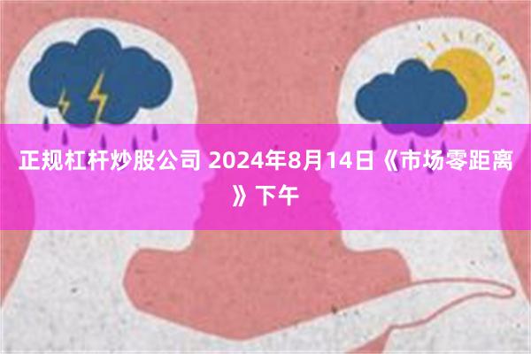 正规杠杆炒股公司 2024年8月14日《市场零距离》下午