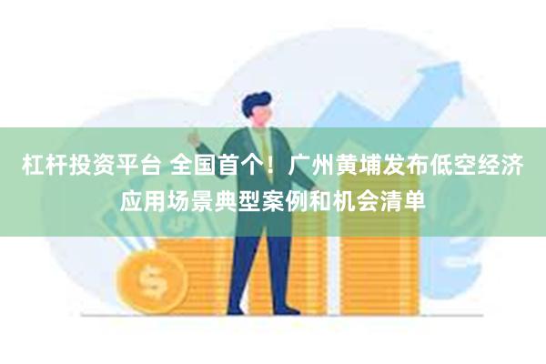 杠杆投资平台 全国首个！广州黄埔发布低空经济应用场景典型