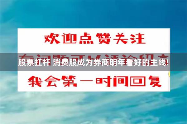 股票扛杆 消费股成为券商明年看好的主线!