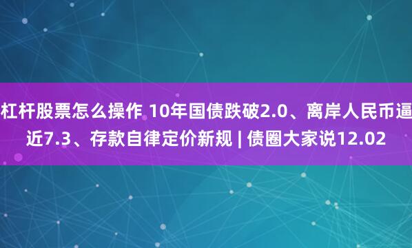 杠杆股票怎么操作 10年国债跌破2.0、离岸人民币逼近7.3、存款自律定价新规 | 债圈大家说12.02